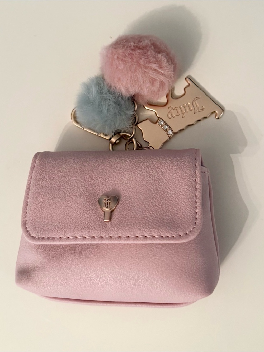 Juicy couture pink pouch keychain charm